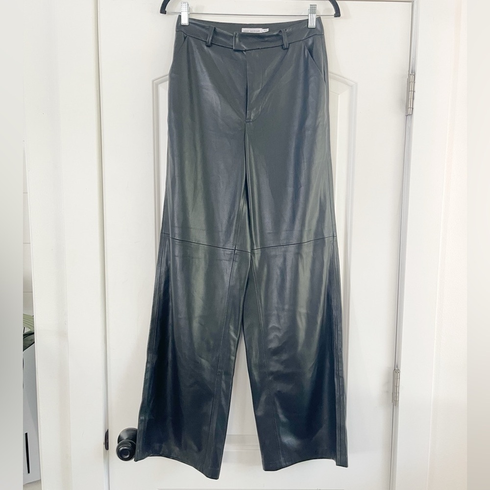 Good American Better Than Leather Wide Leg Pant Black - 2
